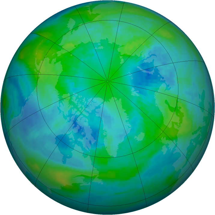 Arctic ozone map for 08 October 1988